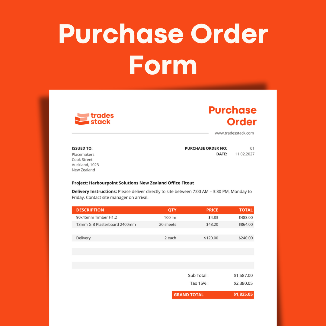 Purchase Order Form Template