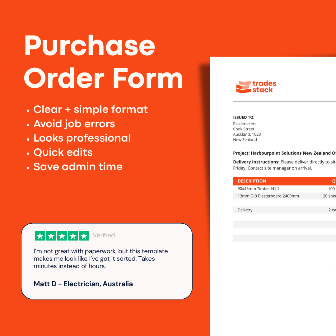 Purchase Order Form Template