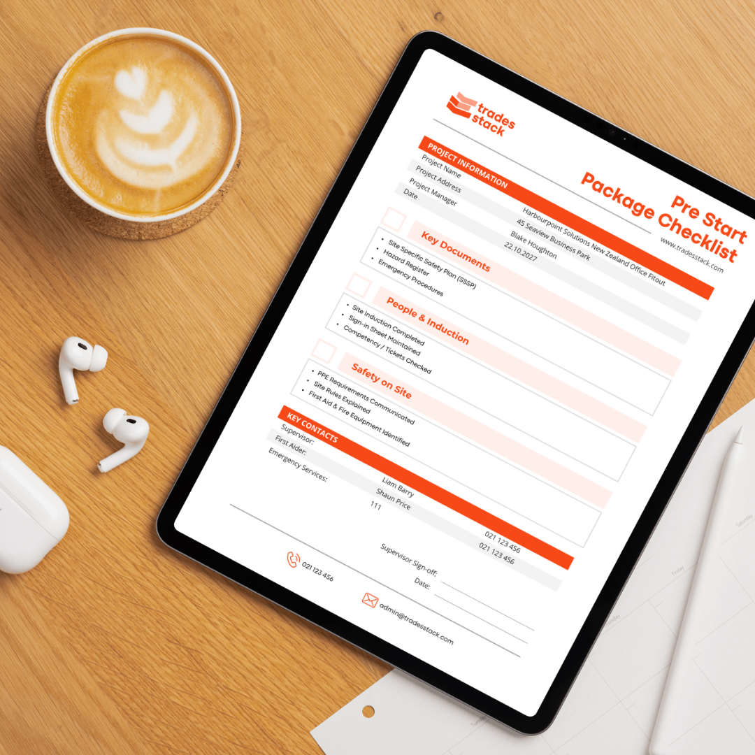 Pre Start Package Checklist Template
