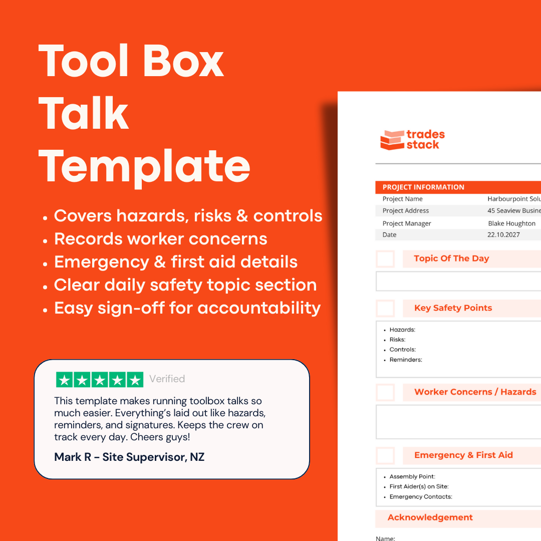 Tool Box Talk Template