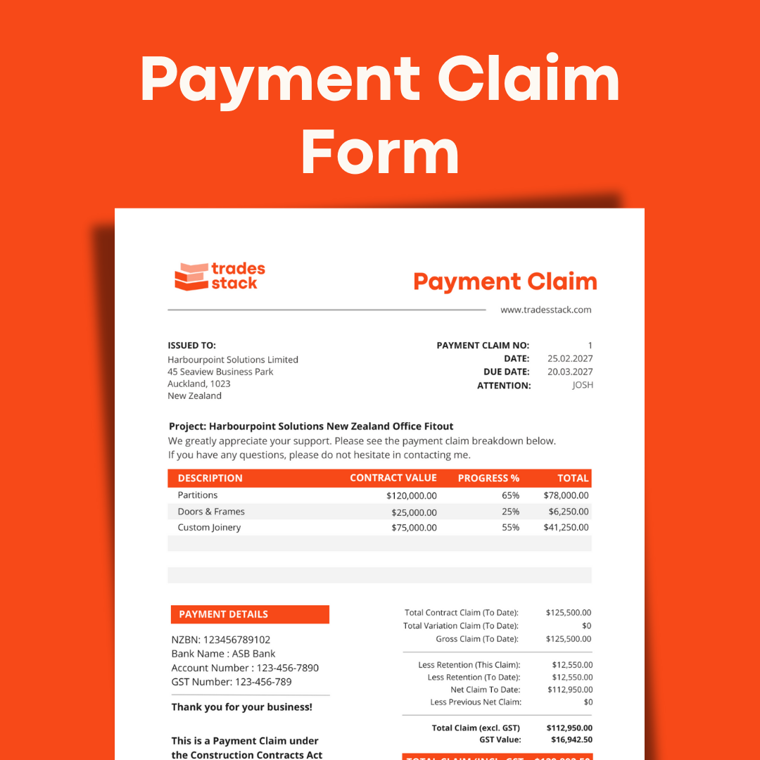 Payment Claim Form Template