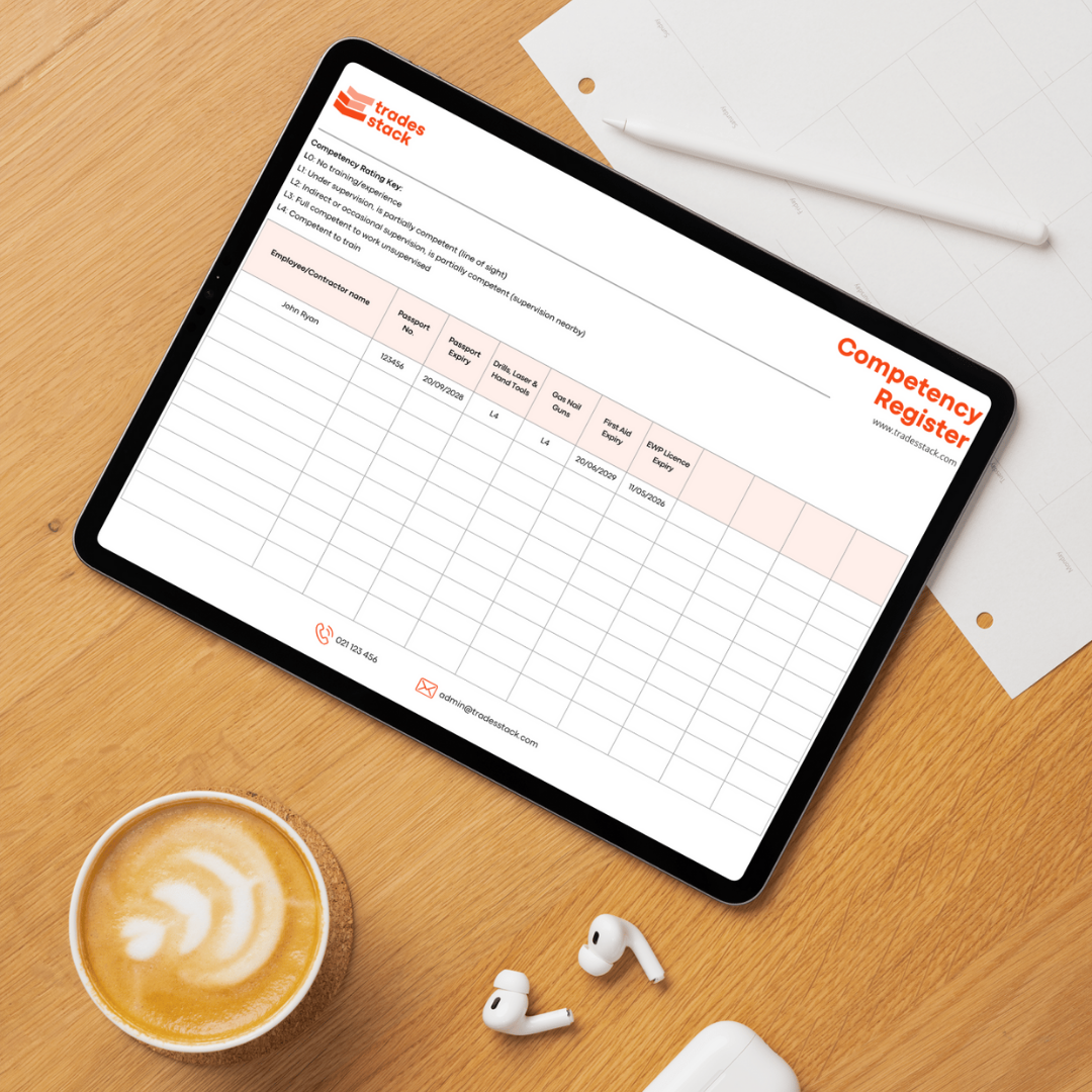 Competency Register Template